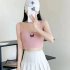Fashion Butterfly Embroidered Crop Top For Women Trendy Multi color Retro Casual Sleeveless Tank Tops White One size