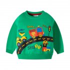 Fashion Cartoon Printing Sweatshirt For Boys Cotton Round Neck Long Sleeves Sweater fruit green 7-8Y 140cm
