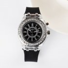 Fashion Casual Silica Gel Band Watch Lovers Luminous Quartz Watch black