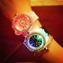 Fashion Casual Silica Gel Band Watch Lovers Luminous Quartz Watch Pink