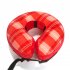 Fashion Checkered Elizabethan Collar Anti licking Inflatable Design Cat Cone Collar Ideal For Post Surgery Recovery Injury Prevention red M