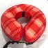 Fashion Checkered Elizabethan Collar Anti licking Inflatable Design Cat Cone Collar Ideal For Post Surgery Recovery Injury Prevention red M