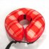 Fashion Checkered Elizabethan Collar Anti licking Inflatable Design Cat Cone Collar Ideal For Post Surgery Recovery Injury Prevention red M