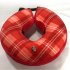 Fashion Checkered Elizabethan Collar Anti licking Inflatable Design Cat Cone Collar Ideal For Post Surgery Recovery Injury Prevention red M