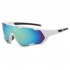 Fashion Colorful Cycling Sunglasses Outdoor Sports Riding Goggles Mtb Bike Eyewear For Man Woman Black frame blue lens