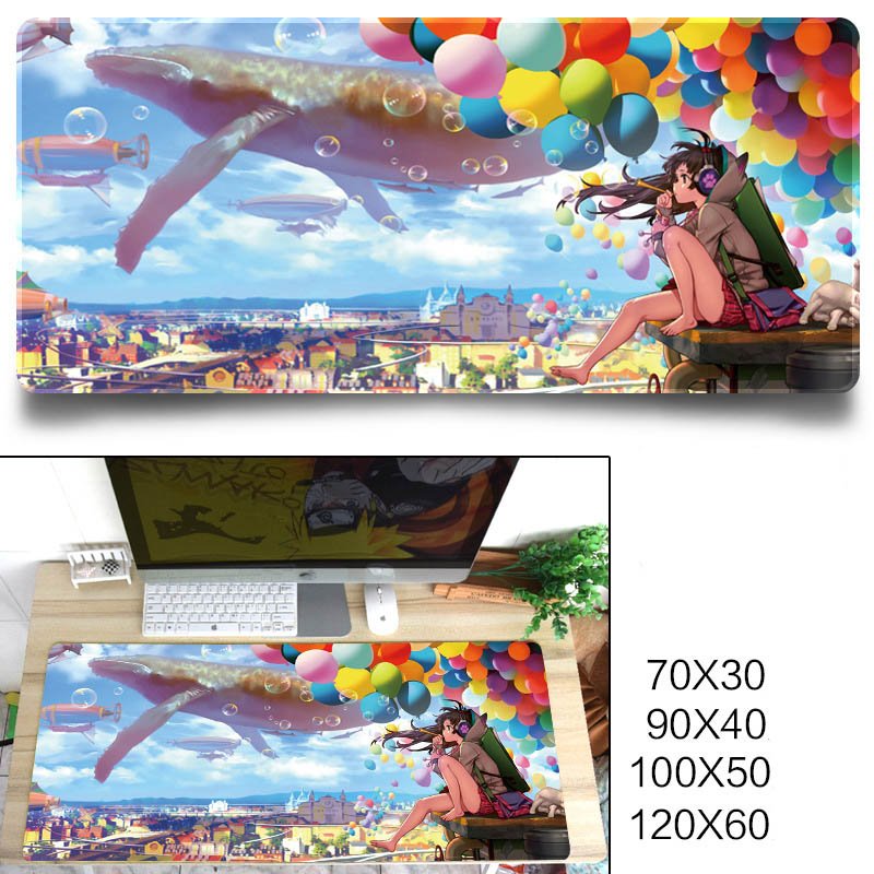 Fashion Cool Pattern Gaming Mouse Pad Protector Desk Pad for Office Home Desk Dream balloon_900X400X3 mm