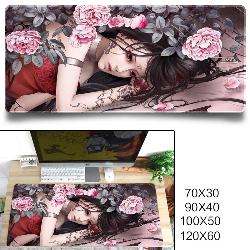 Fashion Cool Pattern Gaming Mouse Pad Protector Desk Pad for Office Home Desk Sword three beauty_800X300X3 mm