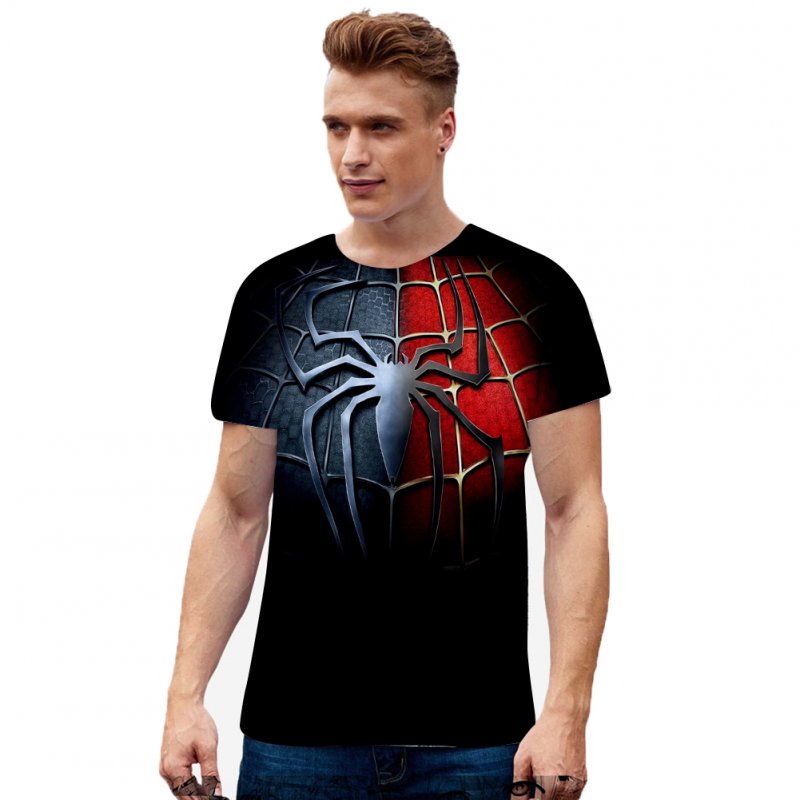 Fashion Cool Spiderman 3D Printing Summer Casual Short Sleeve T-shirt for Men Women Q_XXL