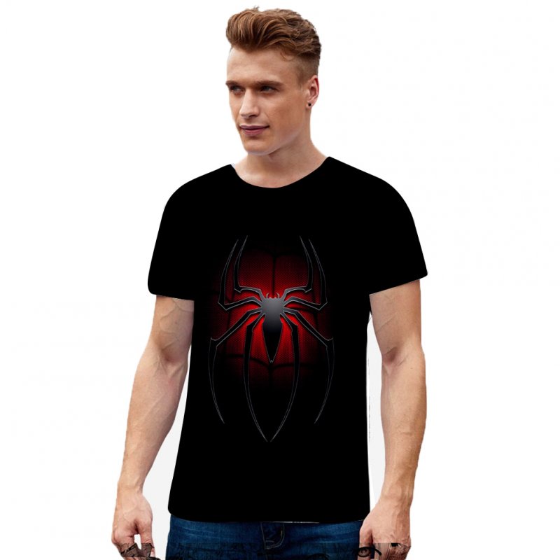 Fashion Cool Spiderman 3D Printing Summer Casual Short Sleeve T-shirt for Men Women U_XL
