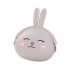 Fashion Cute Cartoon Rabbit Design Coin Purse Zipper Silicone Wallet Small Key Card Bag  gray