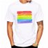 Fashion Lesbia Rainbow Pattern Summer Cool Lovers Casual Loose T shirt White 22 XXL