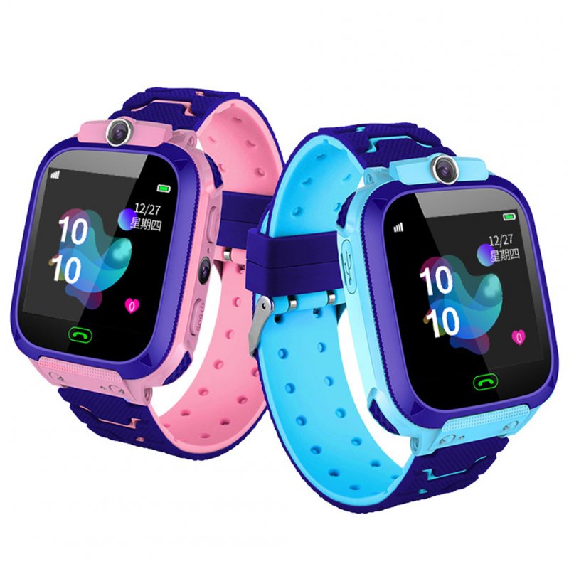 Fashion Life Waterproof Smart Phone Telephone Positioning Watch for Student Children Kids Pink English