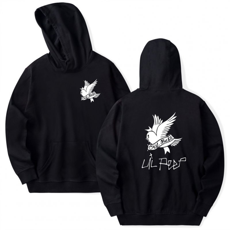 Fashion Lil Peep Series Loose Men Women Hooded Sweatshirt A-4824-WY02-1 black_M