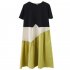 Fashion Maternity Dress For Women Summer Round Neck Short Sleeves A line Skirt Loose Large Size Pullover Dress blue 2XL