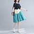 Fashion Maternity Dress For Women Summer Round Neck Short Sleeves A line Skirt Loose Large Size Pullover Dress blue 2XL