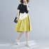 Fashion Maternity Dress For Women Summer Round Neck Short Sleeves A line Skirt Loose Large Size Pullover Dress blue 2XL