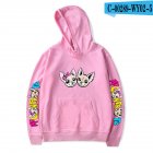 Fashion Me Contro Te Printing Hooded Sweatshirts D pink M