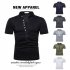 Fashion Men Slim Fit V Neck Short Sleeve Muscle Tee T shirt  Army Green L