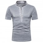 Fashion Men Slim Fit V Neck Short Sleeve Muscle Tee T shirt  light grey XL