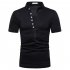Fashion Men Slim Fit V Neck Short Sleeve Muscle Tee T shirt  black L