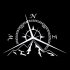 Fashion Mountains Compass Decal Nautical Compass Navigate Reflective Car Sticker black