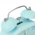 Fashion Oval Cute Twin Double Bell Desk Alarm Clock with Nightlight Loud Alarm  blue 
