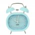 Fashion Oval Cute Twin Double Bell Desk Alarm Clock with Nightlight Loud Alarm  blue 