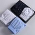 Fashion Printing Cotton Boxer For Men Breathable Loose Underwear Multi color Middle Waist Casual Shorts navy blue star M