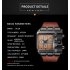 Fashion Rectangle Watch Quartz Movement Casual Wristwatch  coffee