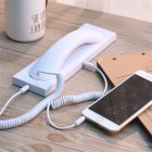 Fashion Retro Phone Handset Mic Telephone Cell Phone Handset Receiver External Headset For Office Universal White