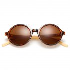 Fashion Retro Round Bamboo Leg Driving All-match Sunglasses
