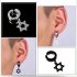 Fashion Rock Style Hypoallergenic Cross Shaped Titanium Steel Ear Clip Accessories Section 4 black six pointed star