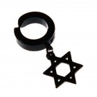 Fashion Rock Style Hypoallergenic Cross Shaped Titanium Steel Ear Clip Accessories Section 4 black six pointed star