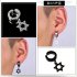 Fashion Rock Style Hypoallergenic Cross Shaped Titanium Steel Ear Clip Accessories Section 4 black six pointed star