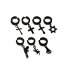 Fashion Rock Style Hypoallergenic Cross Shaped Titanium Steel Ear Clip Accessories Section 4 black six pointed star