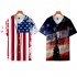 Fashion Round Collar Women Men 3D Print Vivid Color Casual T Shirt  H XXL