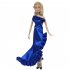 Fashion Ruffle Wedding Party Gown Mermaid Dresses Clothes for 30cm doll Xmas Birthday Gift blue