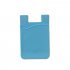Fashion Simple Adhesive Silicone Card Pocket Money Pouch Case for Cell Phone sky blue