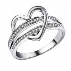 Fashion Simple Heart Shape Ring Leisure Elegant Couple Rings Ornament Valentine's Day Gift