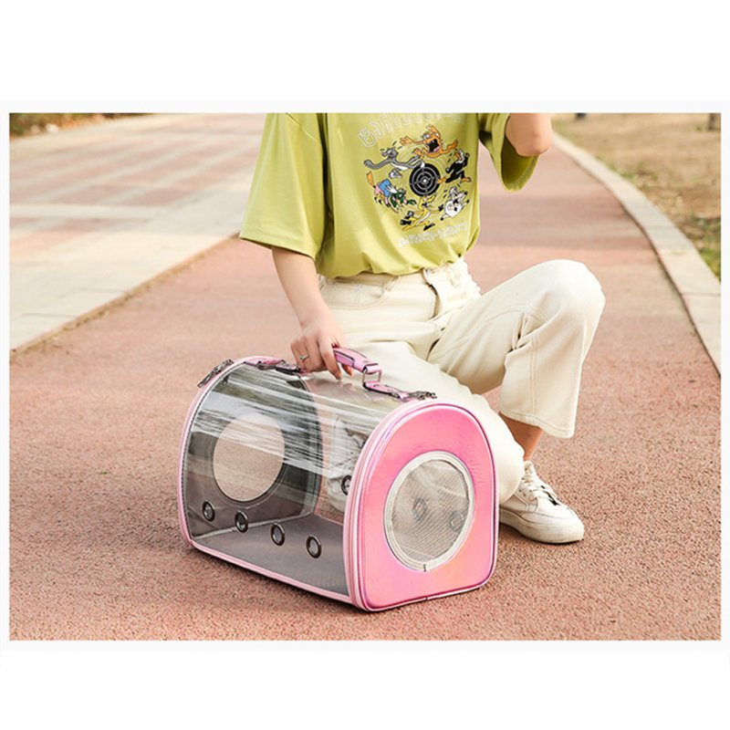 Fashion Space Capsule Pet Handbag Cat Box Transparent Bag Cage for Outdoor Pink_small