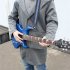Fashion Stripe Adjustable Guitar Strap Electric Acoustic Bass Guitar Strap Ukulele Belt  blue