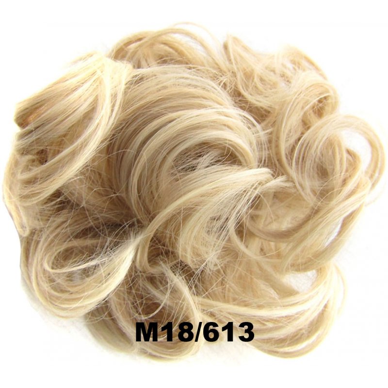 Fashion Synthetic Women Hair Pony Tail Hair Extension Bun Hairpiece Scrunchie Elastic Wedding Wave Curly  M18/613