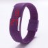 Fashion Top Brand Luxury Unisex Men s Watch Silicone Red LED Sport Watch Touch  purple