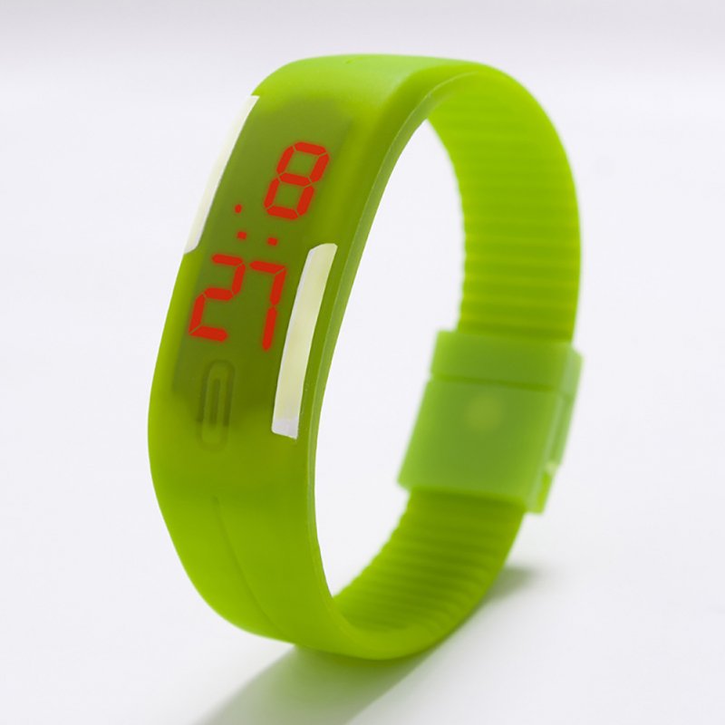 Fashion Top Brand Luxury Unisex Men's Watch Silicone Red LED Sport Watch Touch  green