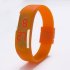 Fashion Top Brand Luxury Unisex Men s Watch Silicone Red LED Sport Watch Touch  Orange