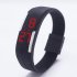 Fashion Top Brand Luxury Unisex Men s Watch Silicone Red LED Sport Watch Touch  Rose red
