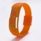 Fashion Top Brand Luxury Unisex Men's Watch Silicone Red LED Sport Watch Touch  Orange