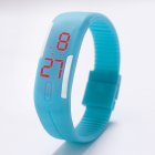 Fashion Top Brand Luxury Unisex Men s Watch Silicone Red LED Sport Watch Touch  Sky blue