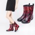 Fashion Water Boots Rain Boots Anti slip Wear resistant Waterproof For Women and Lady Grey 37