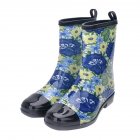 Fashion Water Boots Rain Boots Anti slip Wear resistant Waterproof For Women and Lady Blue 37